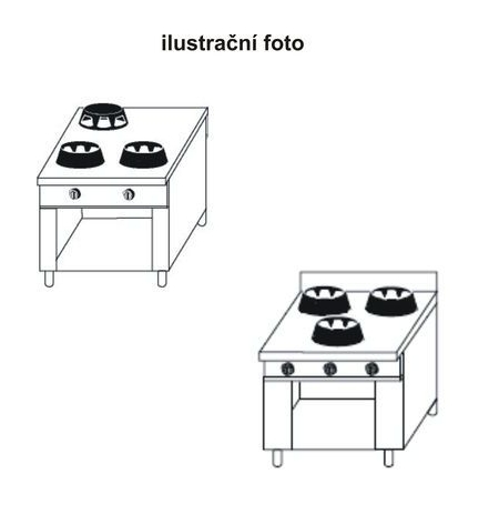 Plynový sporák monoblok CC/03 1000 x 1000 mm