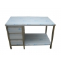 Pracovní nerezový stůl (šuplíkový box, 1x police), rozměr (d x š): 1100 x 700 x 900 mm