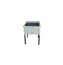 Stůl mycí nerezový jednodřezový bez police, rozměr: 600 x 600 x 900 mm, rozměr dřezu: 500 x 400 x 250 mm