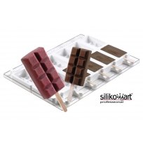 Forma SteccoFlex na výrobu nanuků Chocosticks, sada 12 nanuků s platem