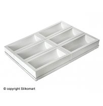 Forma TortaFlex BUCHE na 6ks dortů Tunel 250x90x70mm, sada vč.plata 60x40cm