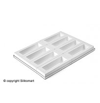 Forma TortaFlex BUCHE na 8ks dortů Tunel 220x60x50mm, sada vč.plata 60x40cm