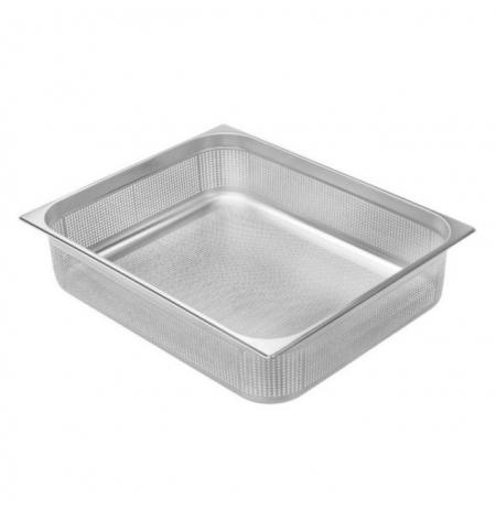 Gastronádoba nerezová profi děrovaná GN 2/1 s úchyty 650x530 mm, hloubka: 40 mm M-21040 PU