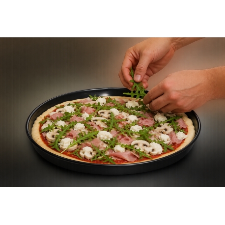 Plech na pizzu ocelový kulatý 28 cm