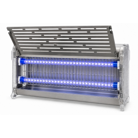 Elektrický lapač hmyzu BRC CAPTURE 14 LED – vysokonapěťová mřížka, 180 m², nerez